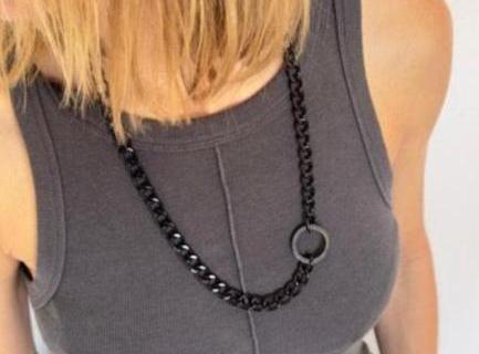 adam - long necklace (black)