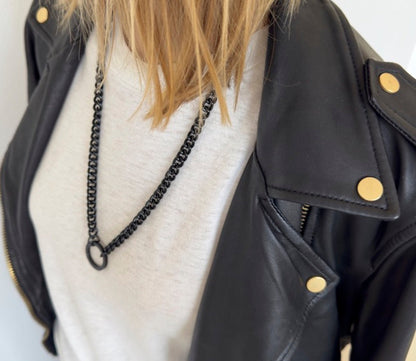 edie - long necklace (black)